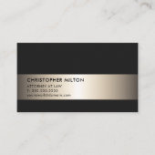 Eenvoudige Elegant Zwart Faux Metalen Stripe Attor Visitekaartje (Voorkant)