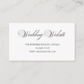Eenvoudige Elegant Zwart Wit Script Trouwwebsite Informatiekaartje (Voorkant)