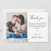 Eenvoudige Elegante 2 Foto Geboorteaankondiging Feestdagenkaart (Achterkant)