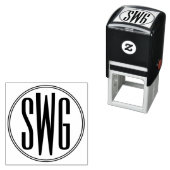 Eenvoudige Elegante 3 Initiaal Letter Monogram #8B Zelfinktende Stempel (In situ)