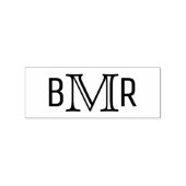Eenvoudige Elegante 3 Initiaal Letter Monogram MF  Rubberstempel (Afrduk)