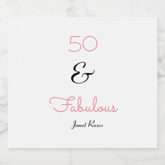 Eenvoudige Elegante 50e Verjaardag Mousserende Wij Sparkling Wijnetiket (Enkel label)