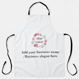 Eenvoudige elegante aangepaste logo hier bedrijf s schort