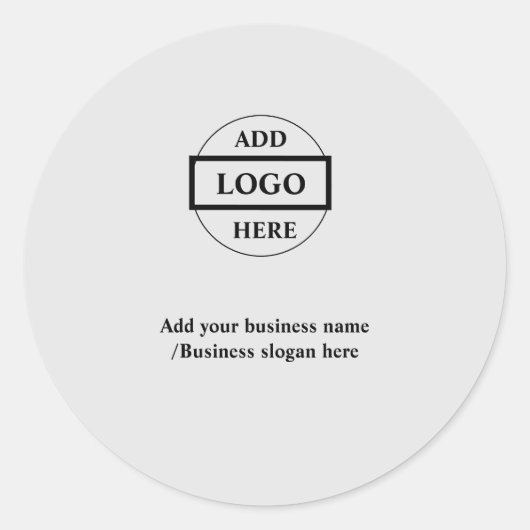 Eenvoudige elegante aangepaste logo hier bedrijfsc ronde sticker (Voorkant)