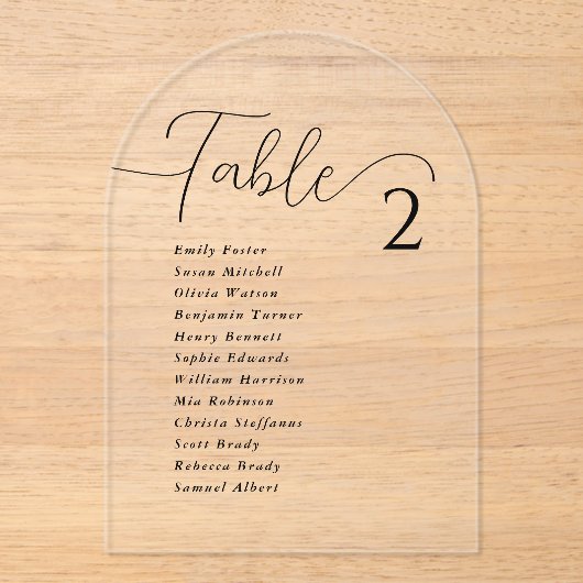 Eenvoudige Elegante Acryl Trouwstoel Grafiek Kaart Acryl Uitnodigingen (Voorkant)