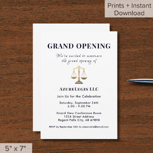 Eenvoudige elegante advocatenkantoor opening kaart