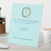 Eenvoudige Elegante Aqua Custom Business Logo Reclamebord Met Voetstuk (Insitu)