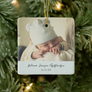 Eenvoudige & elegante Baby's Eerste Verjaardag Ker Keramisch Ornament