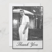 Eenvoudige elegante begrafenis zwart-wit bedankt (Voorkant)