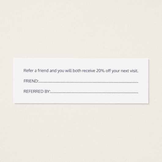 Eenvoudige Elegante Blauw Roze Verwijzende Kaart (Achterkant)