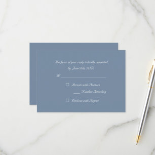 Eenvoudige Elegante Blauwe Feest RSVP Uitnodigings Kaartje