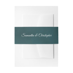 Eenvoudige Elegante Blauwgroen Turquoise Dark Aqua Uitnodigingen Wikkel