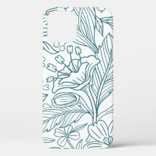 Eenvoudige Elegante Bloem Hibiscus Bladeren iPhone 12 Pro Hoesje