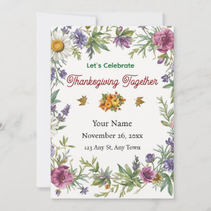 Eenvoudige Elegante Bloem Omlijst Friendsgiving Kaart