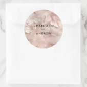 Eenvoudige, elegante bloem ronde sticker (Tas)