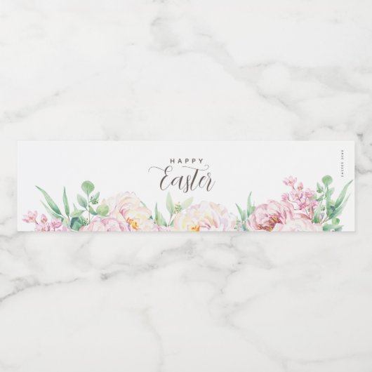Eenvoudige elegante bloemen Pasen Aangepast Waterfles Etiket (Enkel label)