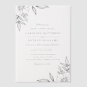 Eenvoudige Elegante Bloemenhoeken Trouwbedekking Vellum Uitnodigingen (Voorkant)