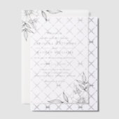 Eenvoudige Elegante Bloemenhoeken Trouwbedekking Vellum Uitnodigingen (Offset (Uitnodiging))