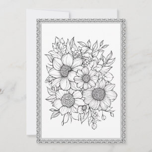 Eenvoudige elegante bloemenkleur uw eigen Wenskaar Bedankkaart