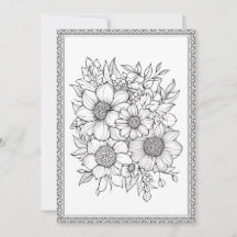 Eenvoudige elegante bloemenkleur uw eigen Wenskaar
