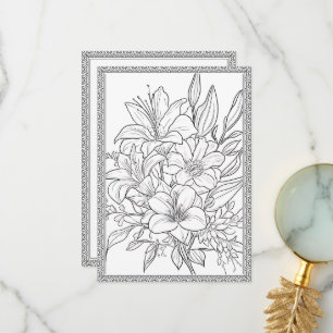 Eenvoudige elegante bloemenkleur uw eigen Wenskaar Bedankkaart