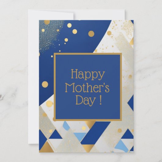 Eenvoudige elegante Blue Glitter Moederdag Kaart (Voorkant)