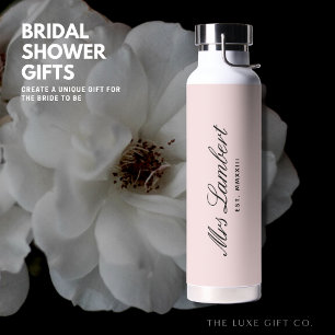 Eenvoudige Elegante  Blush Pink Gift Bride om te z Waterfles