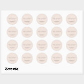 EENVOUDIGE ELEGANTE BLUSH ROZE MINIMALE PARTIJ ZAK RONDE STICKER (Vel)