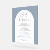 Eenvoudige elegante boog, grijs, bruiloft bar menu acryl bord (Hoek)