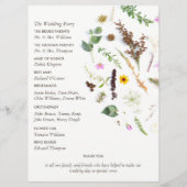 Eenvoudige Elegante Botanische Wilde Bloem Bruilof Programma (Achterkant)