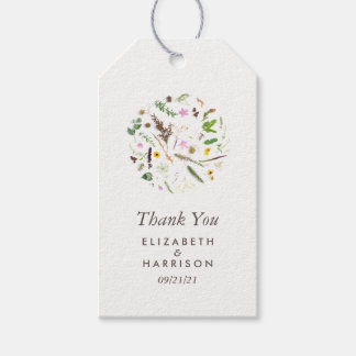 Eenvoudige elegante botanische wilde bloemen bruil cadeaulabel