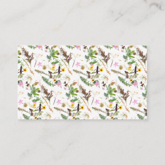 Eenvoudige elegante botanische wilde bloemen bruil informatiekaartje (Achterkant)