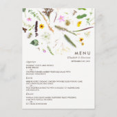 Eenvoudige elegante botanische wilde bloemen bruil menu (Voorkant)
