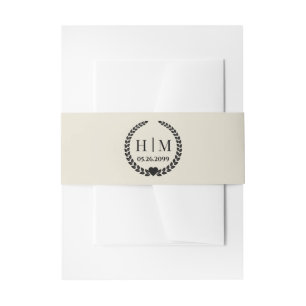 Eenvoudige elegante bruid en bruidegom monogram uitnodigingen wikkel