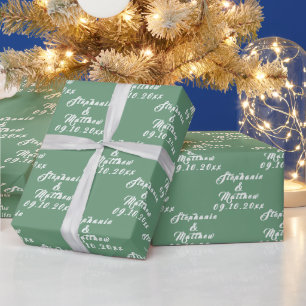 Eenvoudige Elegante Bruid en bruidegom Namen Bruil Cadeaupapier