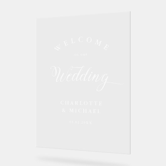 Eenvoudige, elegante bruiloft acryl bord (Hoek)