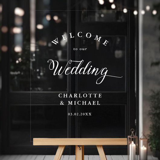 Eenvoudige, elegante bruiloft acryl bord