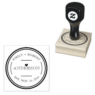 Eenvoudige elegante bruiloft gepersonaliseerd 	rubberstempel