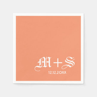 Eenvoudige elegante bruiloft monogrammen Sinaasapp Servetten