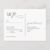 Eenvoudige Elegante Bruiloft RSVP Briefkaart (Achterkant)
