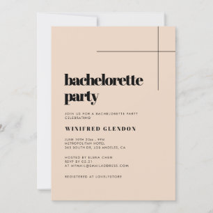 Eenvoudige elegante chic bachelorette-uitnodiging