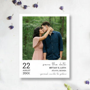 Eenvoudige Elegante Chic Foto Huwelijk Opslag de D Save The Date