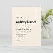 Eenvoudige elegante & chique bruiloft Brunch Kaart (Staand voorkant)