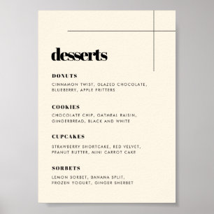 Eenvoudige elegante & chique bruiloft Dessert Bar  Poster