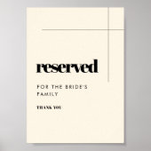 Eenvoudige elegante & chique bruiloft Gereserveerd Poster (Voorkant)