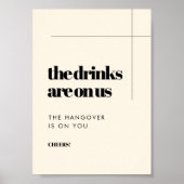 Eenvoudige elegante & chique bruiloft Open bar tek Poster (Voorkant)