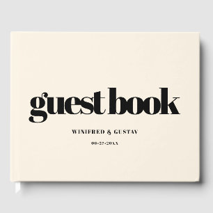 Eenvoudige elegante & chique Cream bruiloft Gastenboek