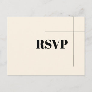 Eenvoudige elegante chique crème RSVP Briefkaart