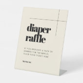 Eenvoudige elegante & chique luier Raffle Reclamebord Met Voetstuk (Voorkant)