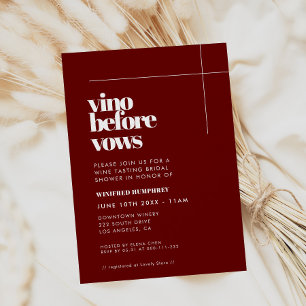 Eenvoudige elegante & chique Vino voor geloften Kaart